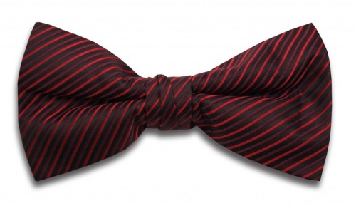 Dark Red Bow Tie with Diagonal Stripe